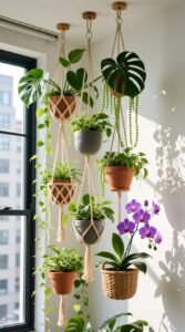 Crystal botany hanging plants in pots